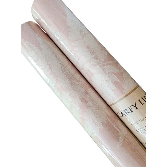 Wallpaper 2 New Rolls Carey Lind Pink White Textured Tropical 112 SQ FT Total - Picture 6 of 16